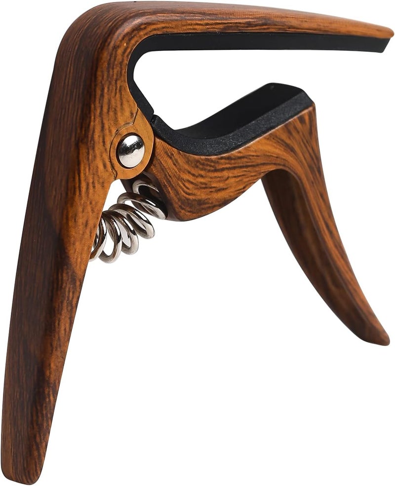 Donux Ukulele Capo for Soprano, Concert, Tenor, Baritone Ukulele with felt picks (Walnut) - Image 2